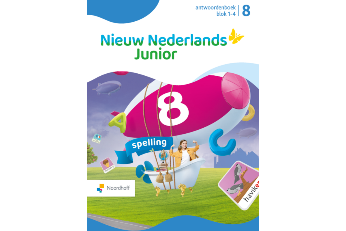 Nieuw Nederlands Junior Spelling antwoordenboek groep 8 blok 1-4