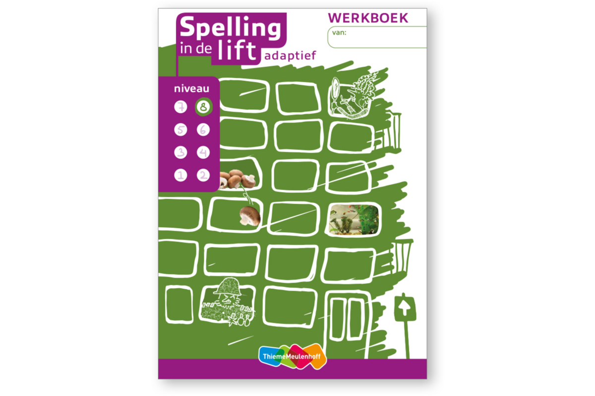 Spelling in de lift adaptief - Werkboekjes niveau 8