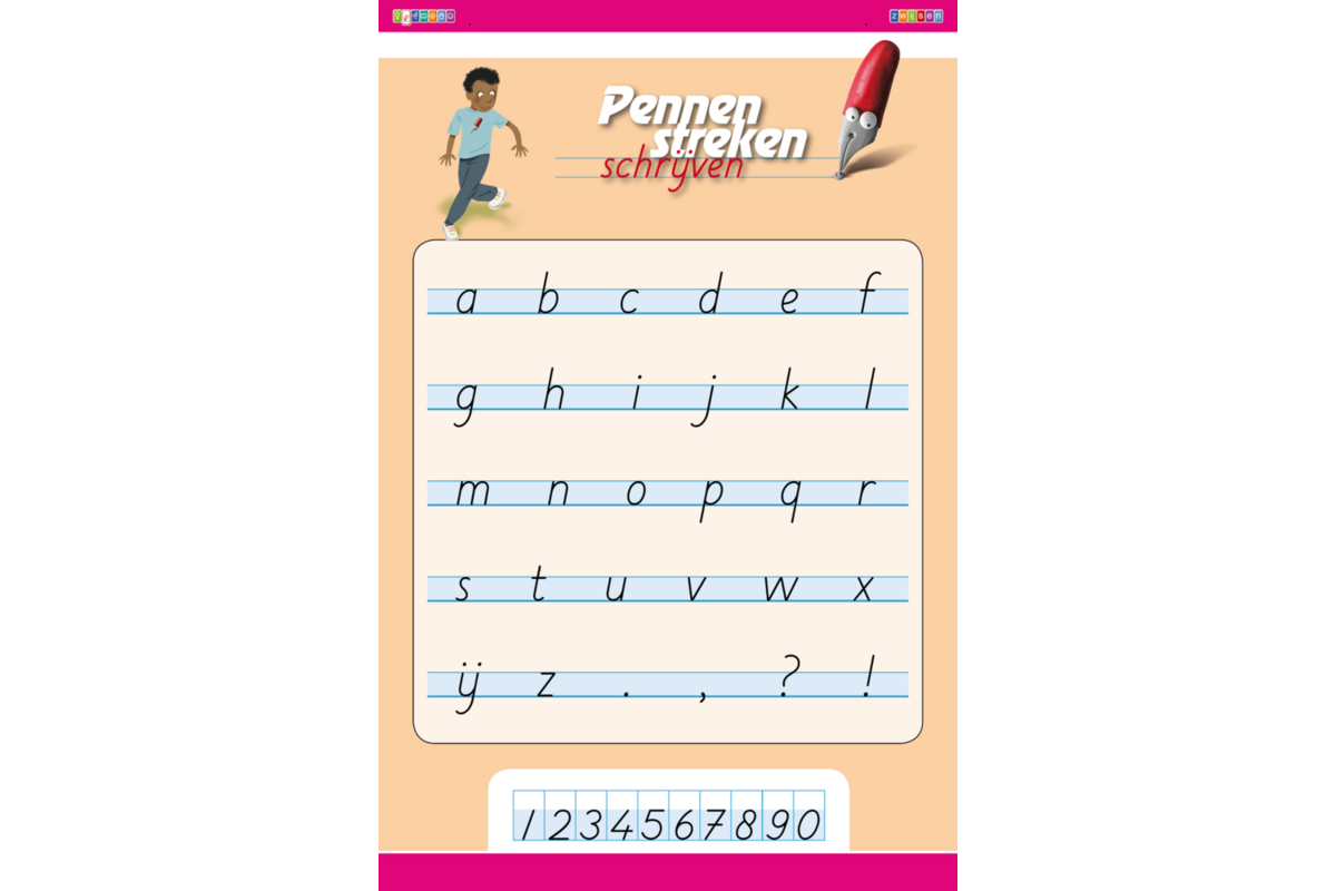 Pennenstreken 2 groep 3 - letterposter blokschrift