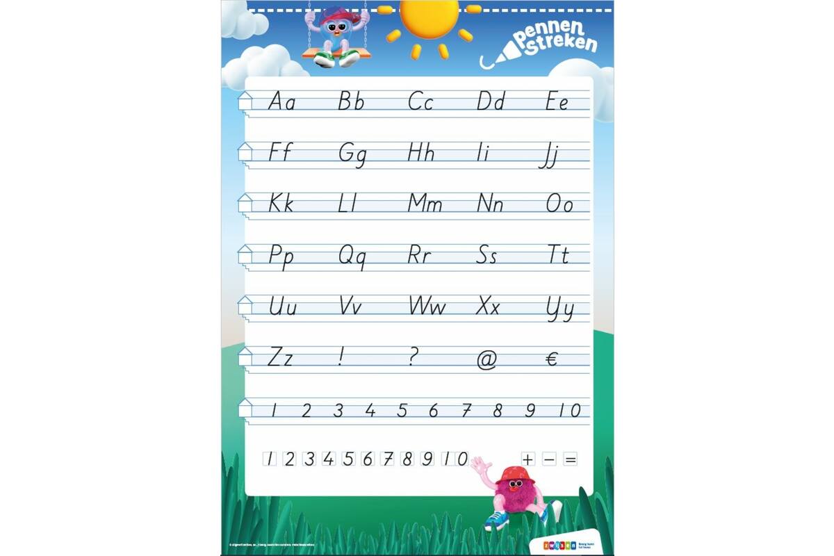 Pennenstreken 3 groep 4-6 letterposter blokschrift