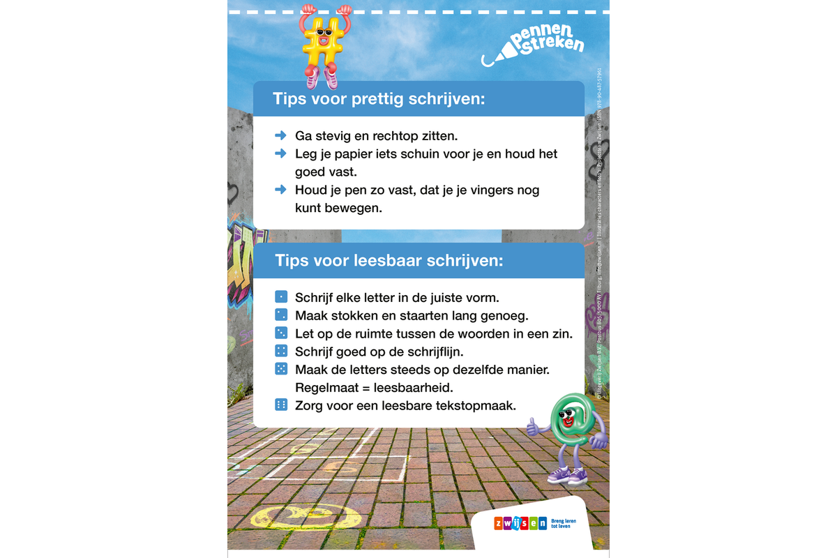 Pennenstreken 3 groep 7-8 letterkaarten blokschrift (10 stuks)