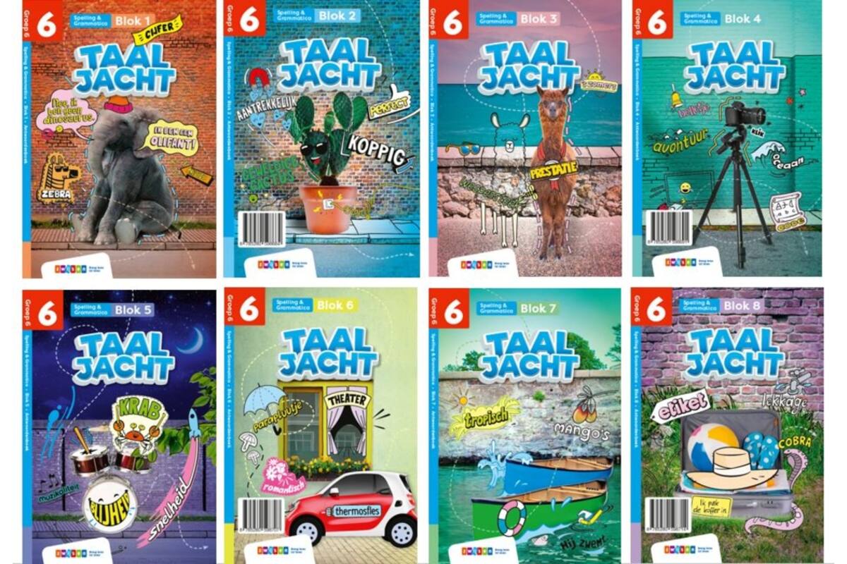 Taaljacht Spelling & grammatica groep 6 antwoordenboek blok 1-8