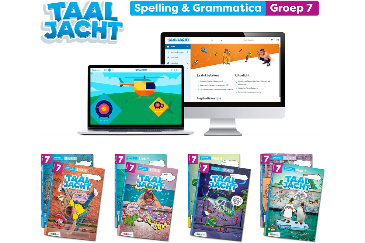 Taaljacht Spelling en grammatica Leerpakket groep 7