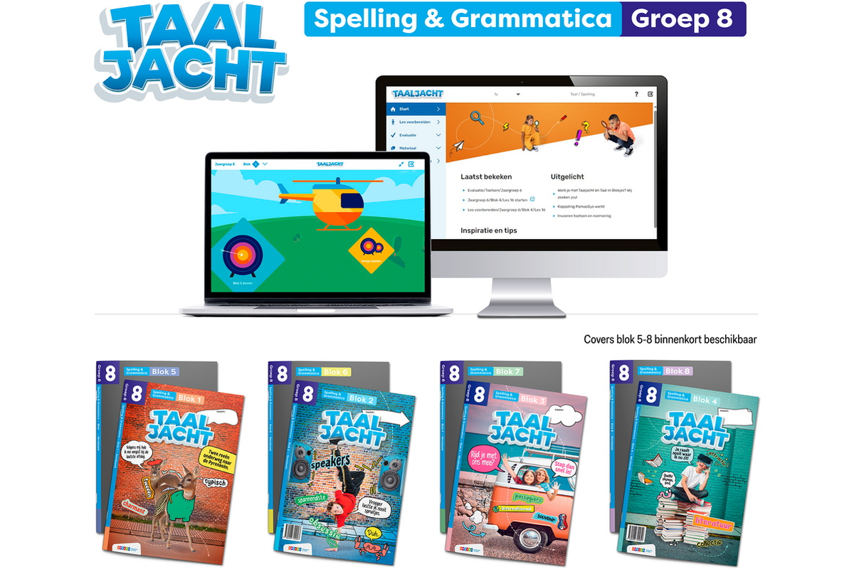 Taaljacht Spelling en grammatica Leerpakket groep 8