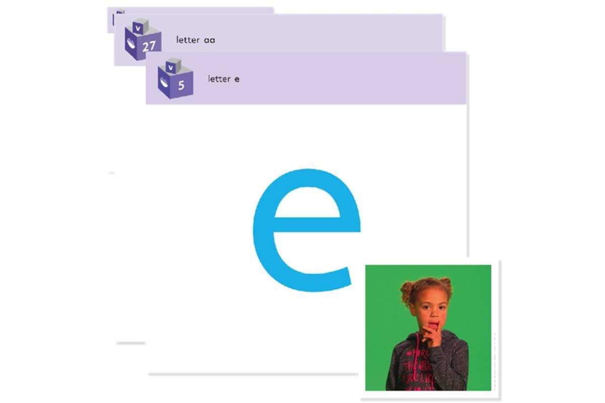 Stapel op groep 1-2 letterkaarten op weg naar Veilig leren lezen