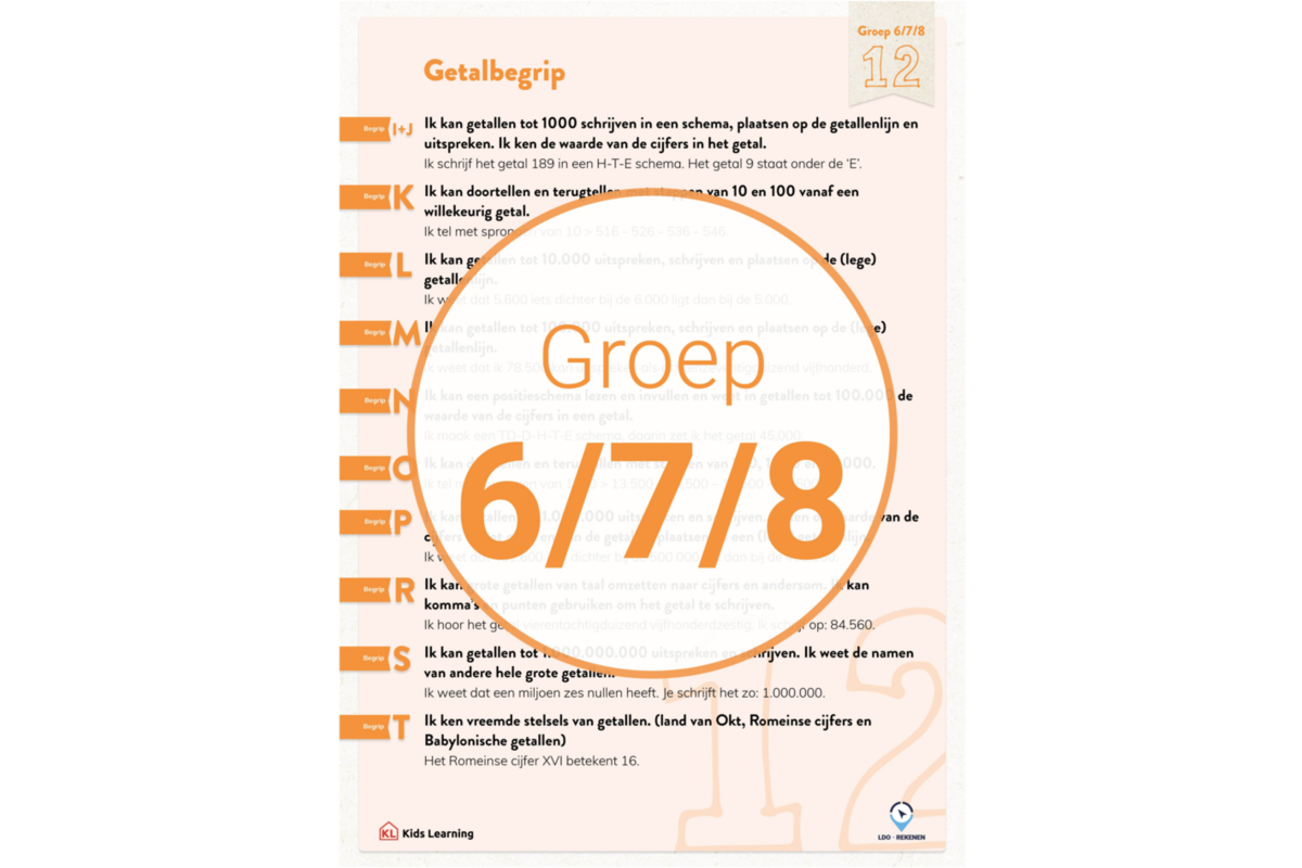 LDO Rekenen Doelenposters, groep 6/7/8