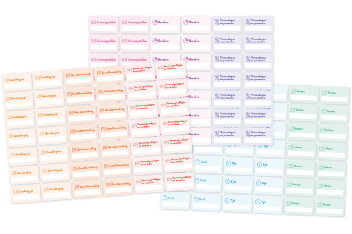 LDO rekenen - Stickervellen materiaalboxen