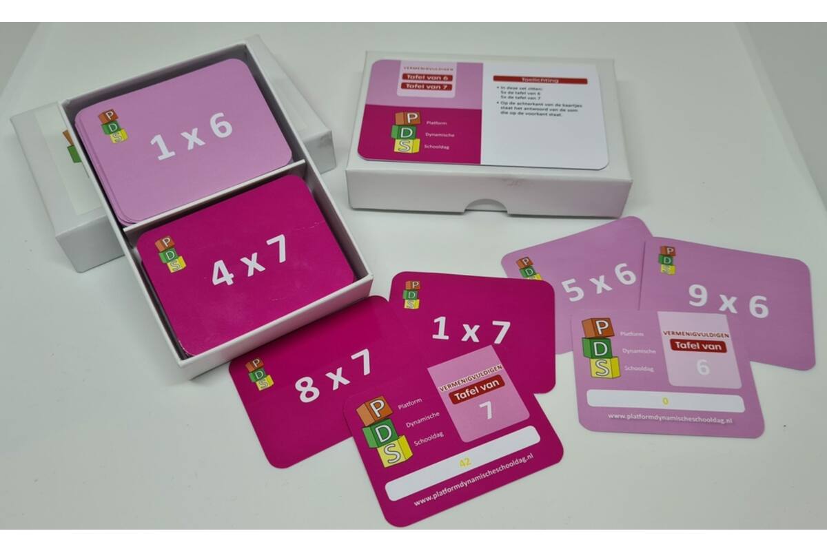Dynamische schooldag Bewegend leren Box 3 Tafelkaartjes