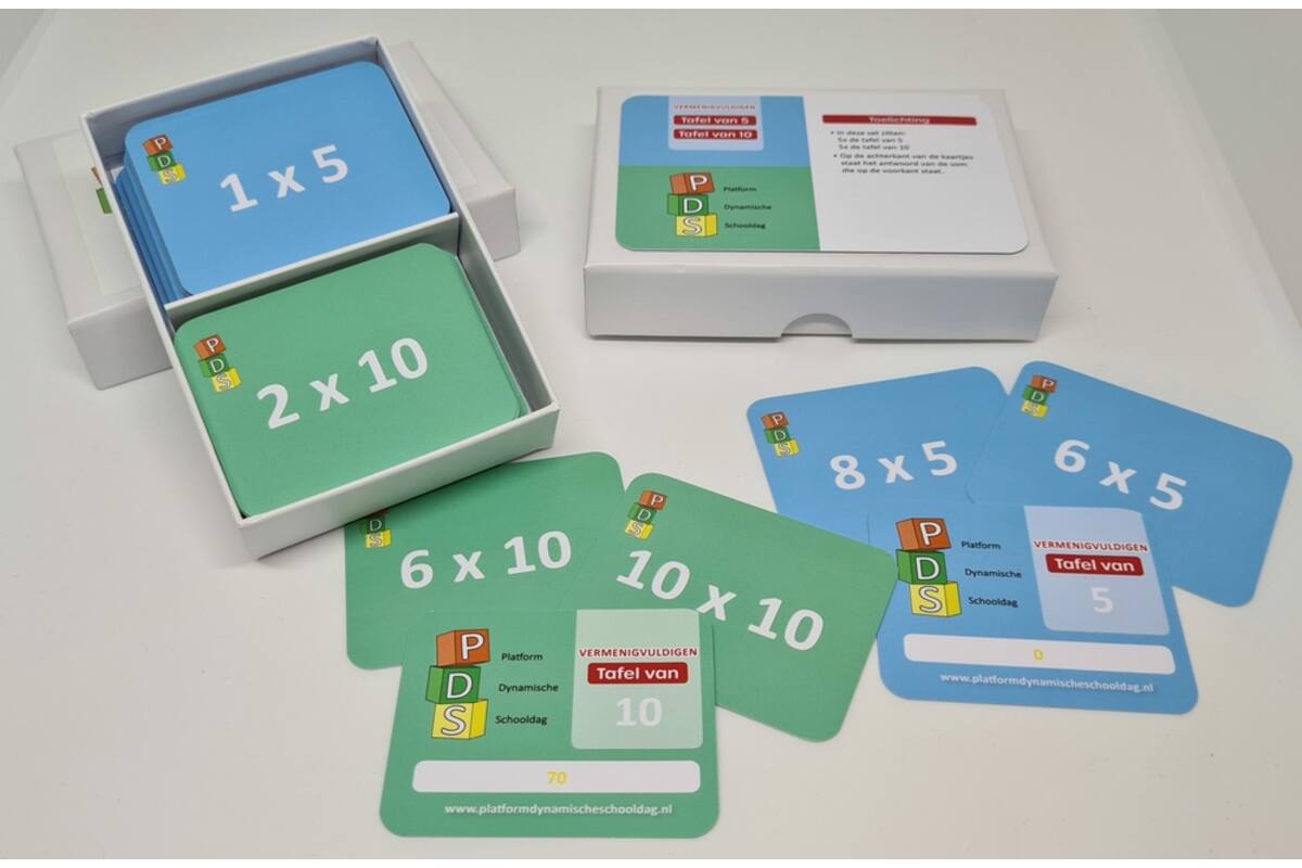 Dynamische schooldag Bewegend leren Box 3 Tafelkaartjes