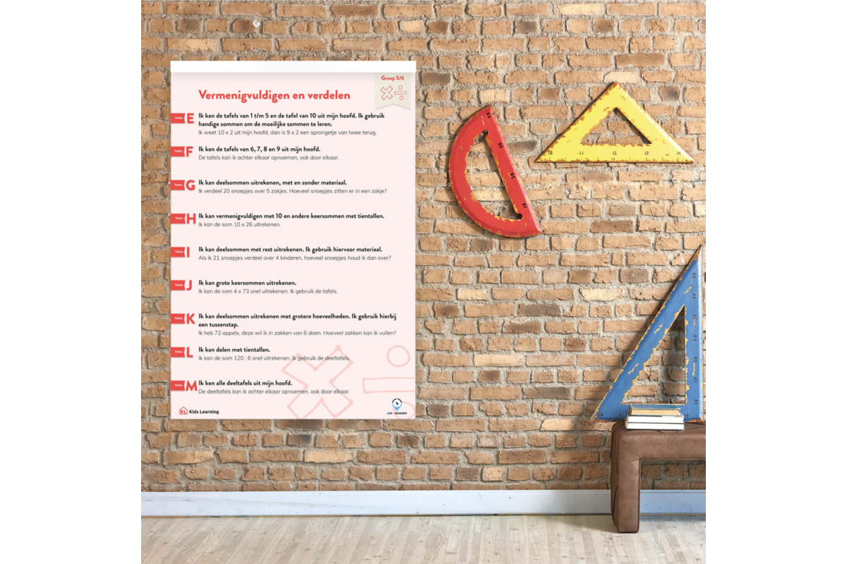 LDO Rekenen Doelenposters Ophangsysteem 50 cm