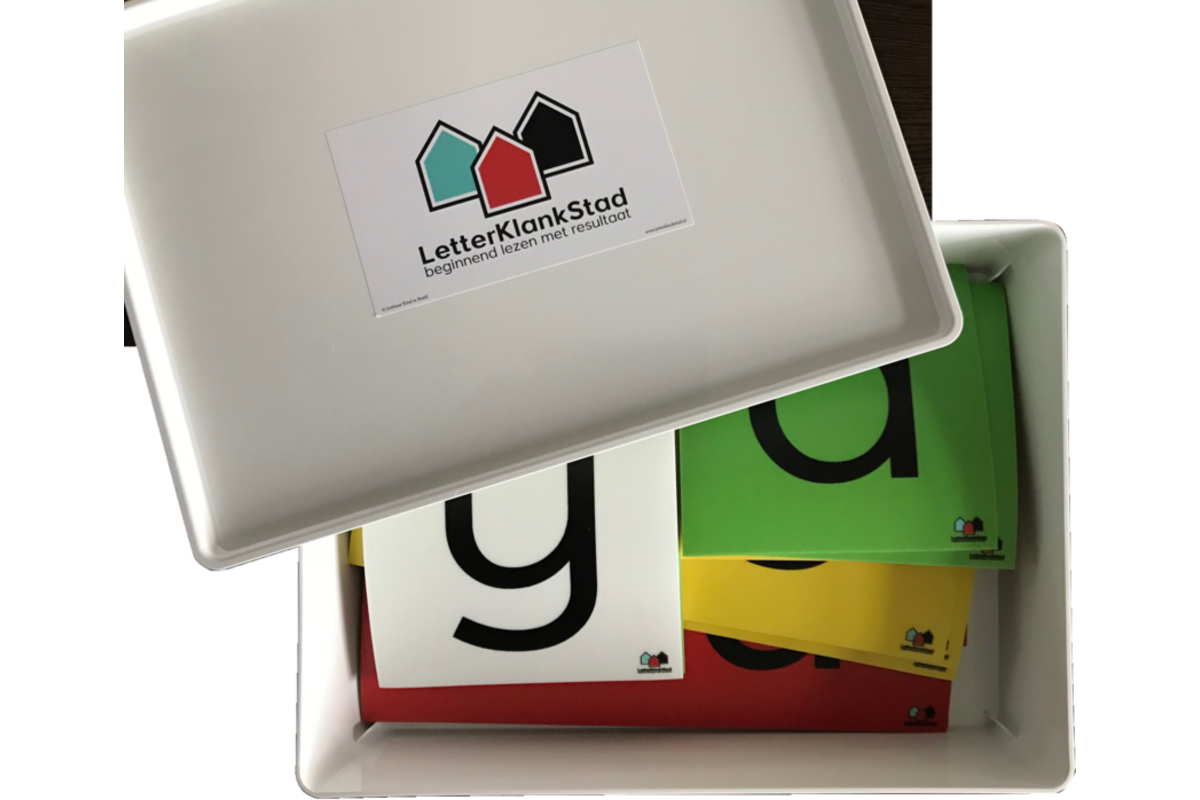 LetterKlankStad Staptegels klinkers/klanken in opbergbak