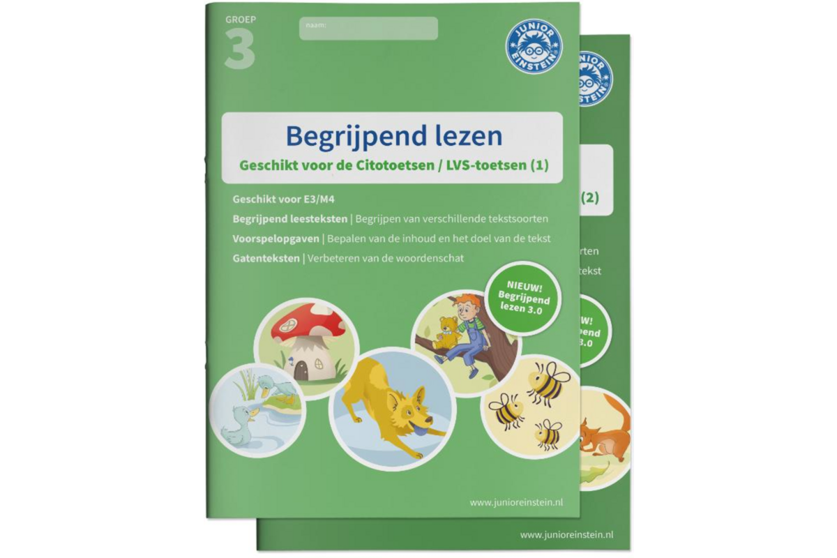 Begrijpend lezen oefenboeken - Deel 1 en 2 - Groep 3 - E3/M4 - 3.0