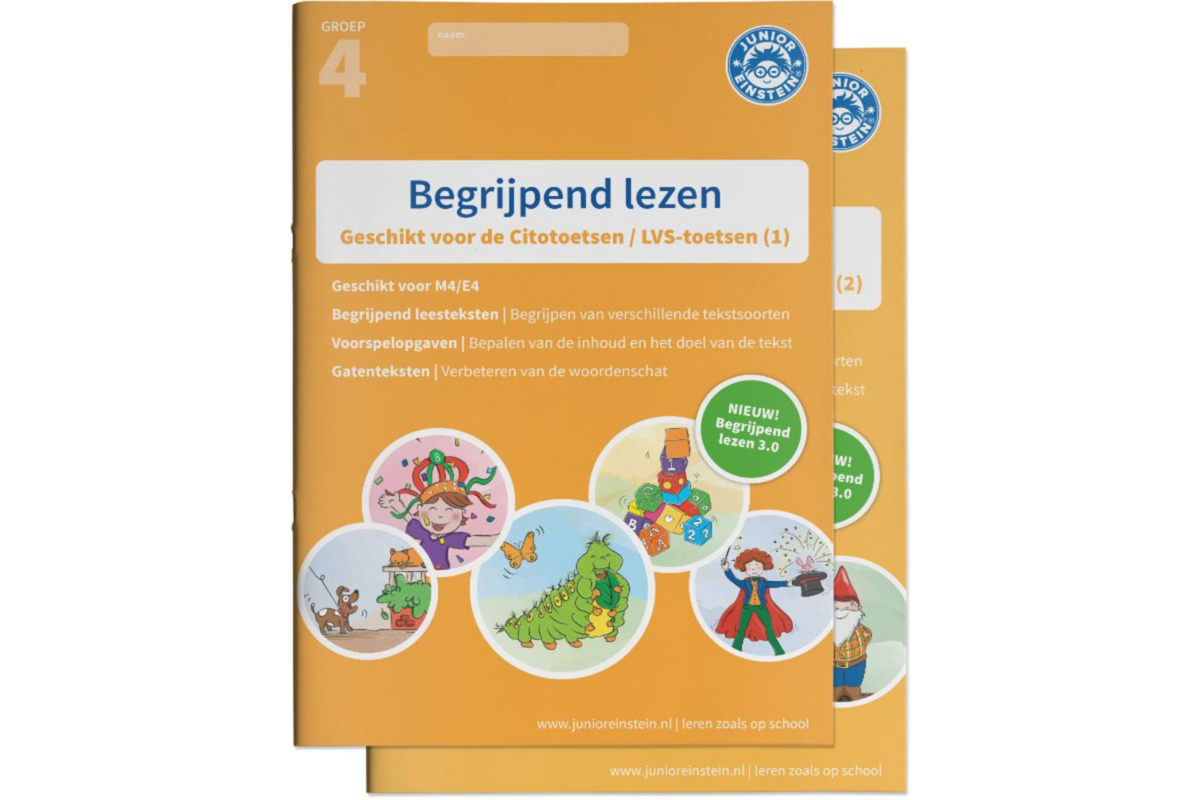 Begrijpend lezen oefenboeken- Deel 1 en 2 - Groep 4 - M4/E4 - 3.0
