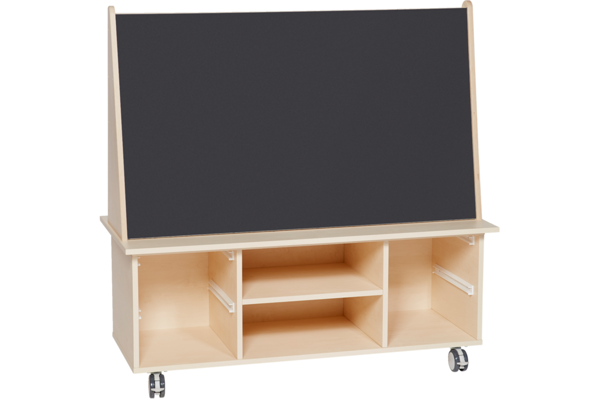 Bordenkar Ahorn 1x magnetisch whiteboard, 1x krijtbord