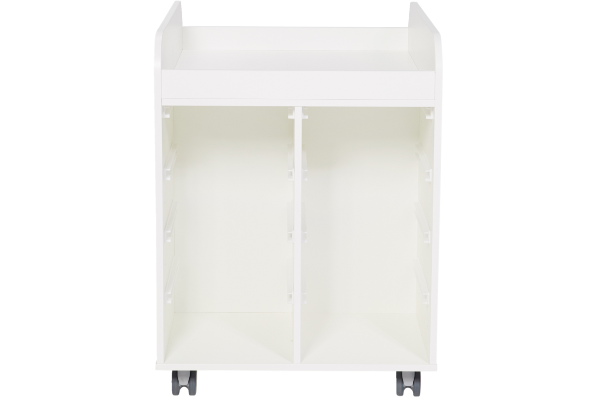 Steamkast hoog 94,7 x 89 x 70,6 cm, wit incl. wielen, excl. laden