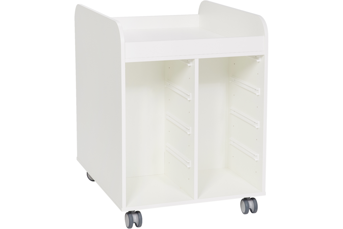 Steamkast laag  62,7 x 89 x 70,6 cm, wit incl. wielen, excl. laden