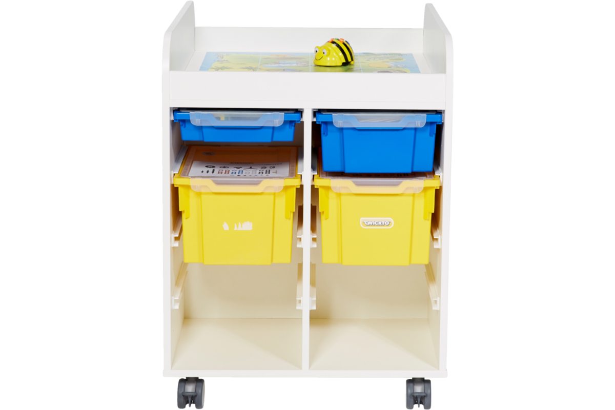 Steamkast hoog 94,7 x 89 x 70,6 cm, wit incl. wielen, excl. laden