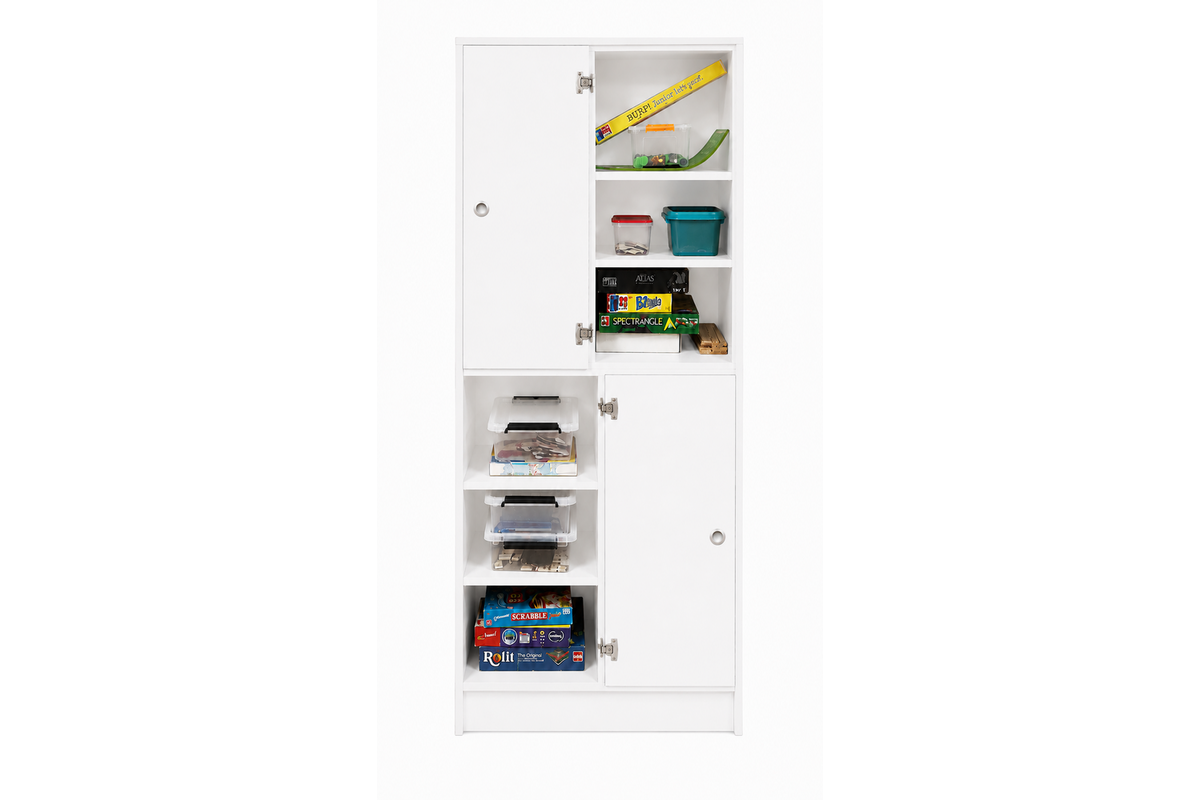 Kast 180 graden onder, 100x90x50 cm (lxbxh)| wit, op plint, deuren wit/Ahorn