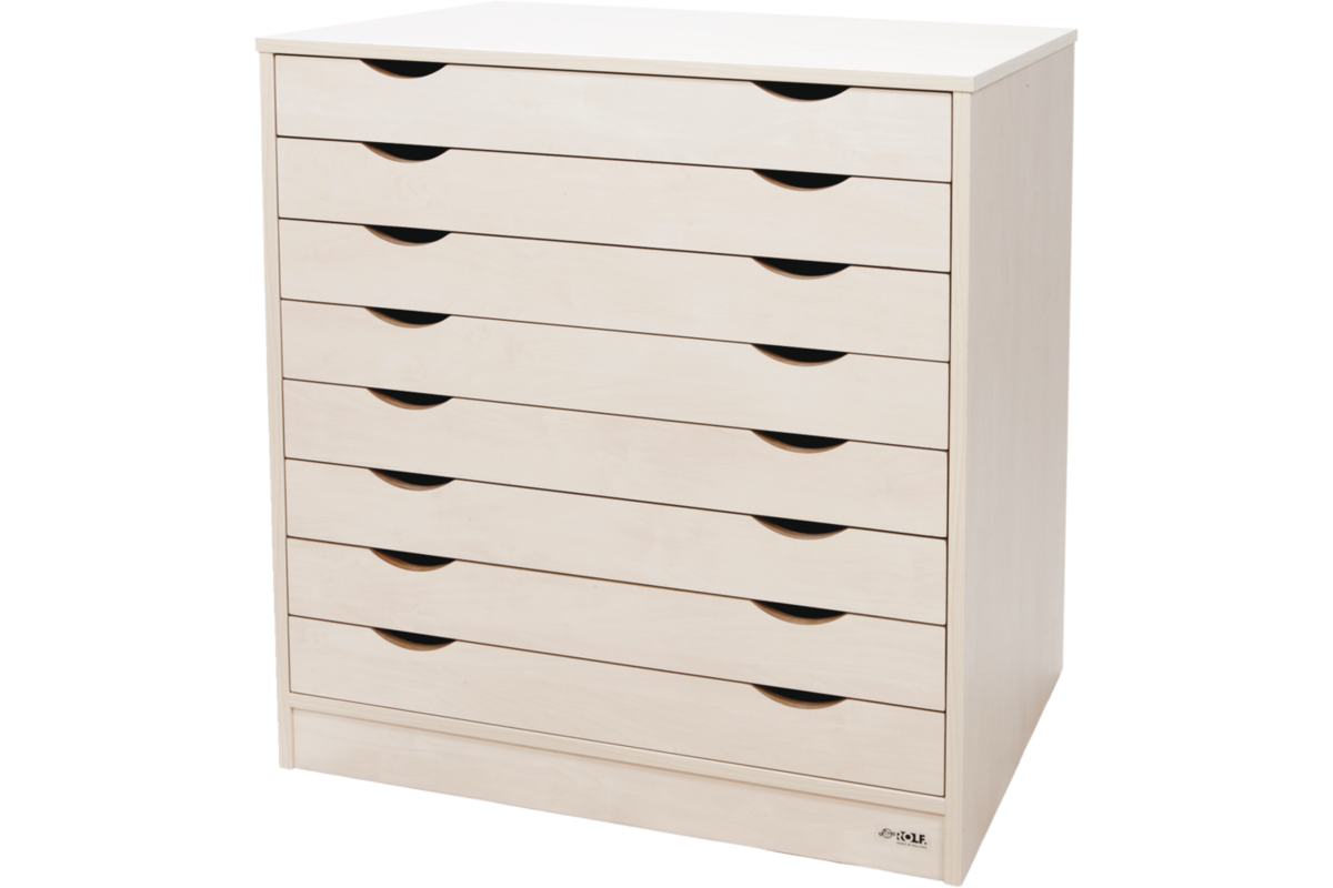 Papierkast Optima wit, inclusief wielen