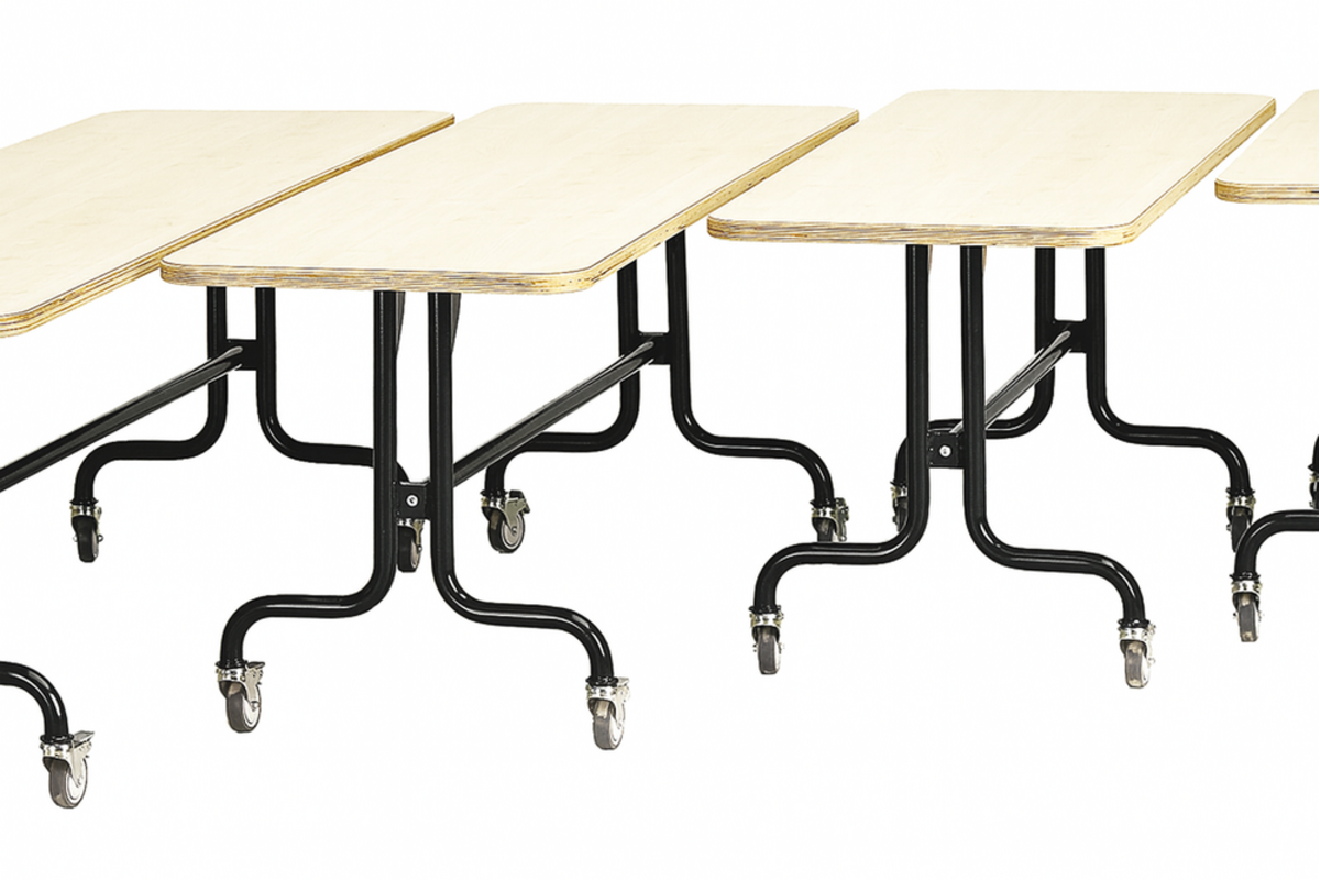 Tafel 120 x 80 cm, zwart onderstel  blad met berkenstructuur hoogte 71 cm