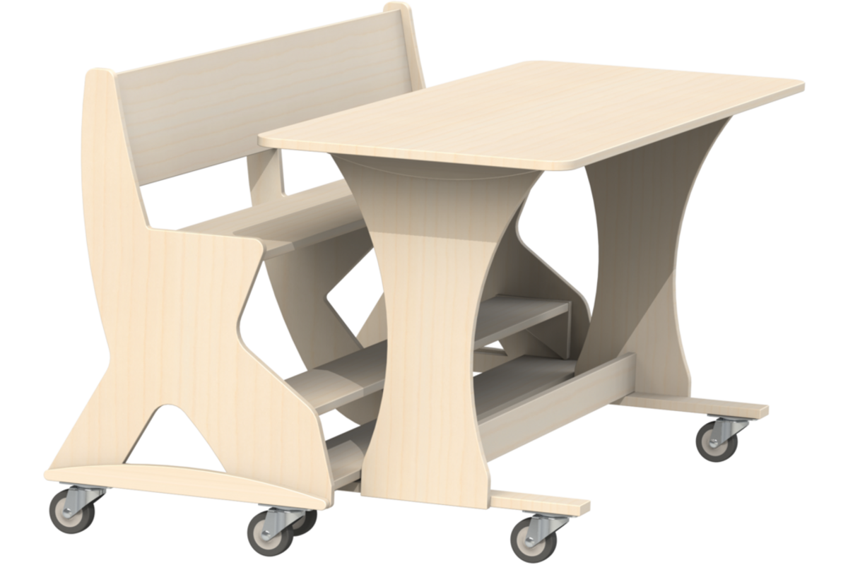 Zitbank Flex 180 cm HPL toplaag ahorn