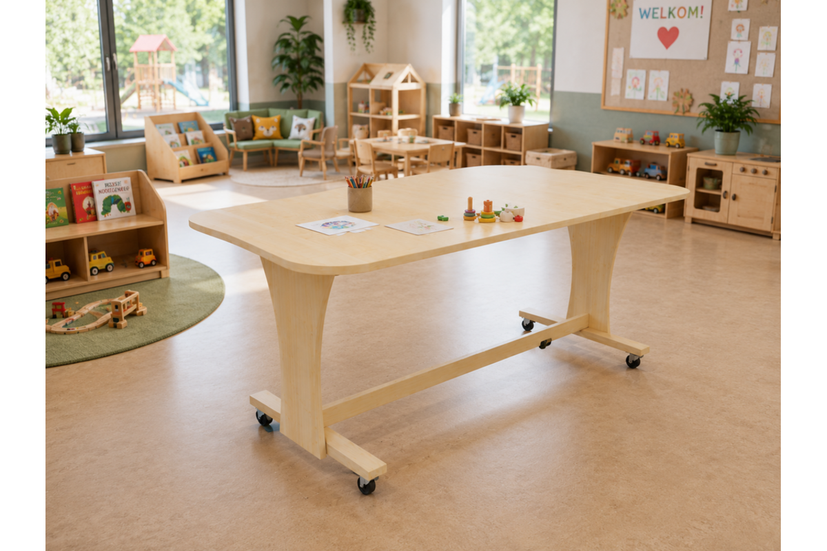 Tafel Flex 120 HPL toplaag ahorn structuur, blad 120 x 80 cm
