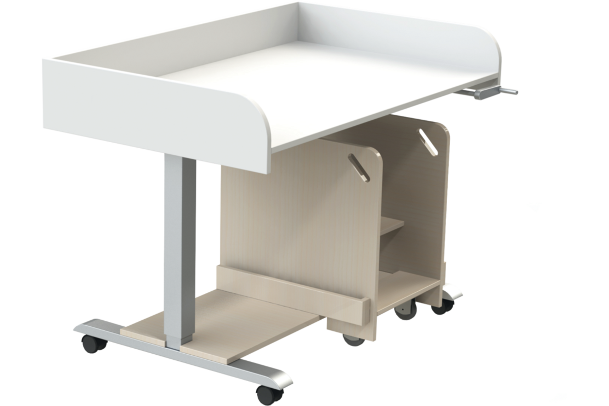 Verschoontafel Standard met trap links, blad Wit