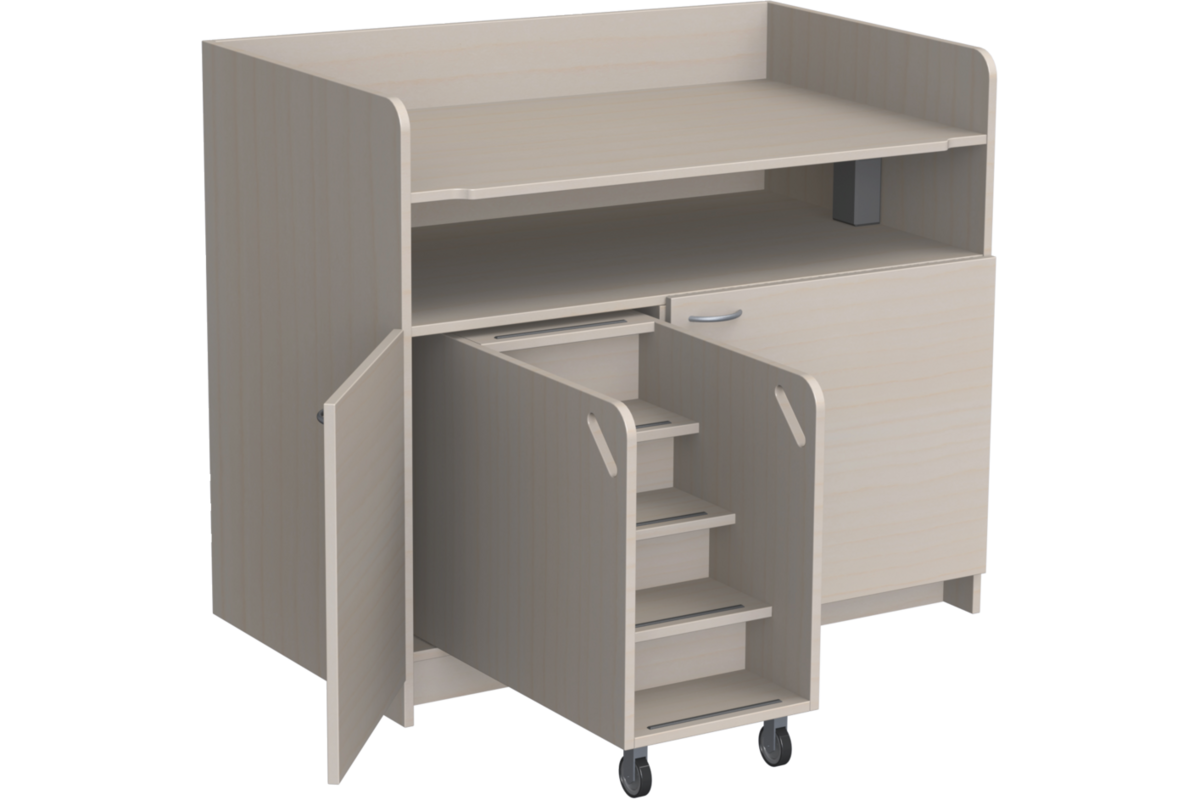 Aankleedtafel Standard 100 ahorn trap links