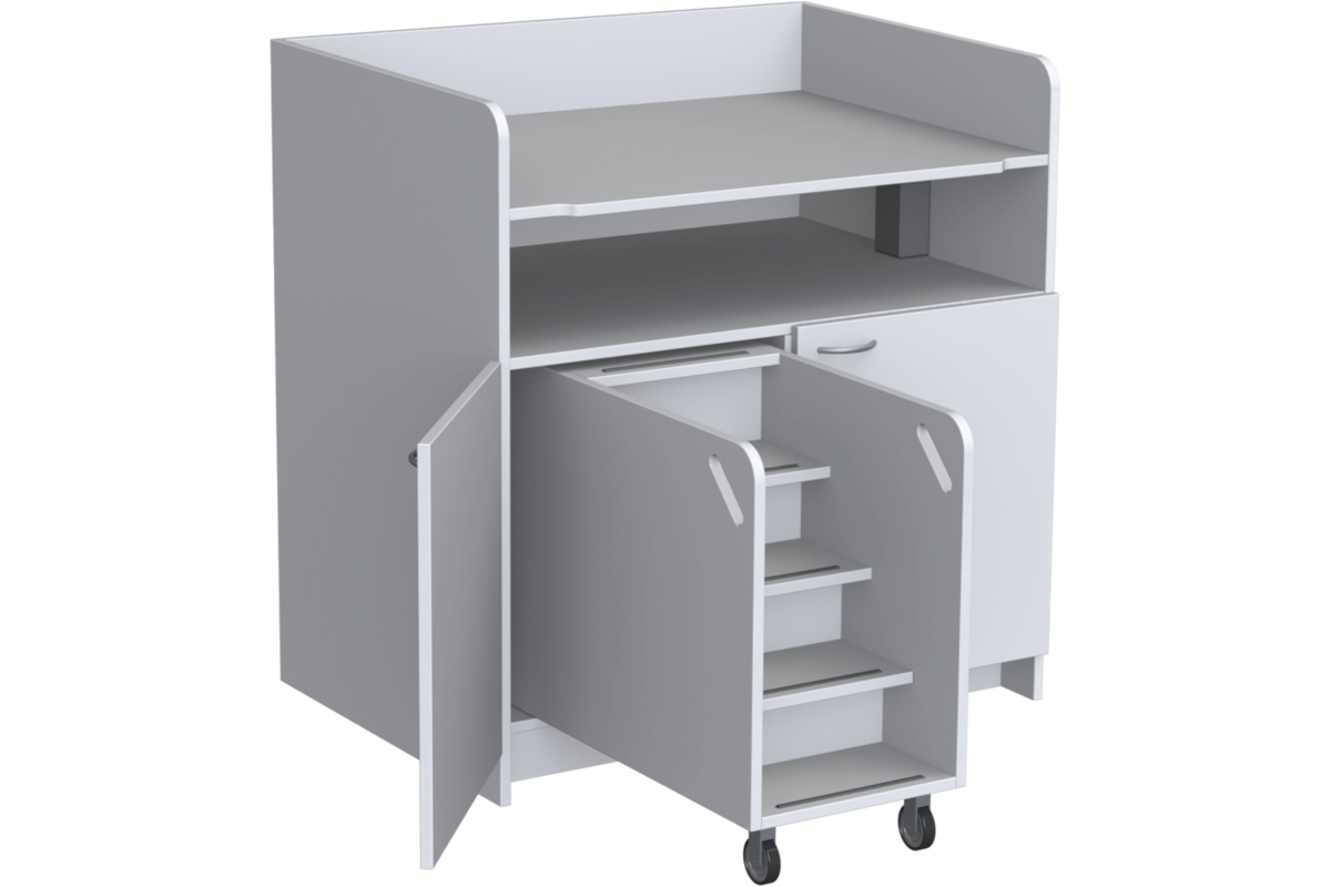 Aankleedtafel Standard 100 wit trap links