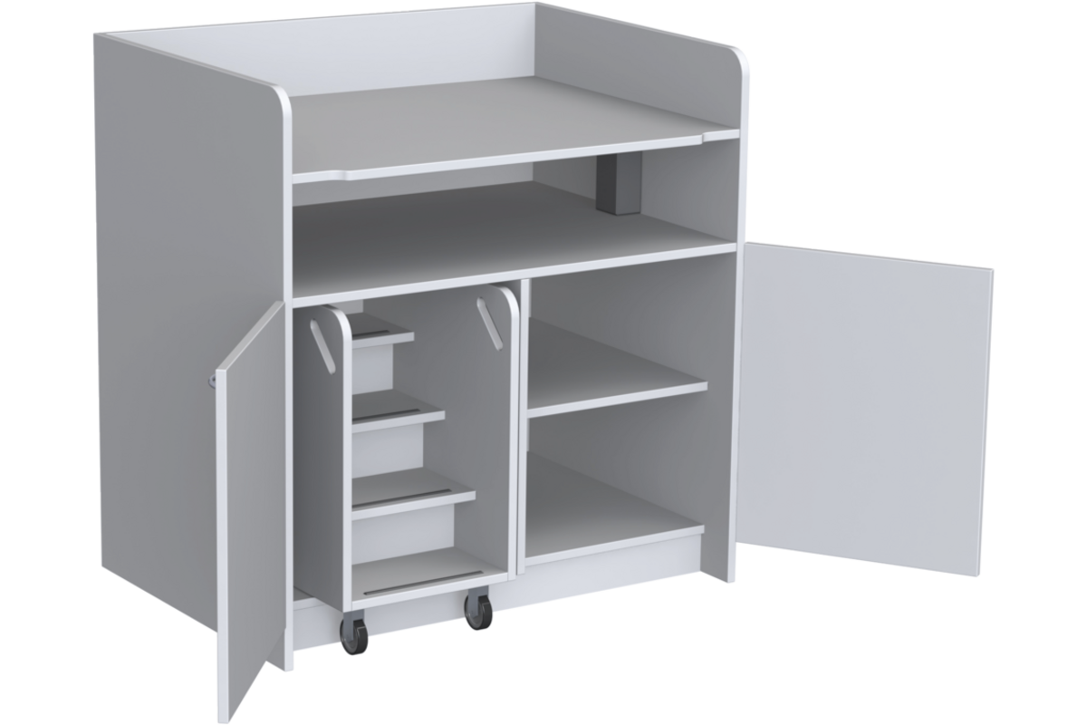 Aankleedtafel Standard 100 wit trap links