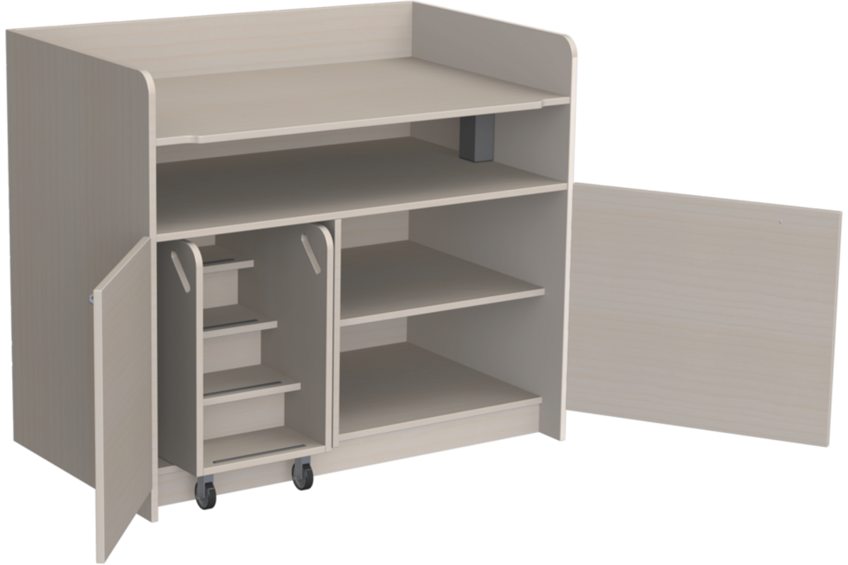Aankleedtafel Standard 120 ahorn trap links