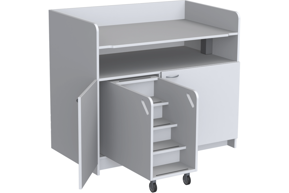 Aankleedtafel Standard 120 wit trap links