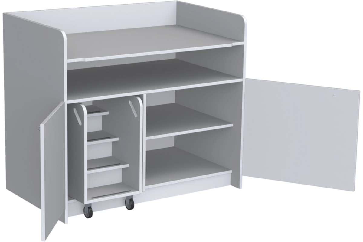 Aankleedtafel Standard 120 wit trap links
