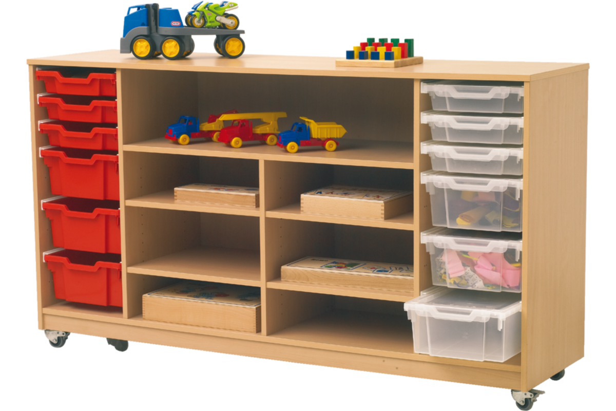 Combi kieskast Ahorn 174 cm breed, standaard achterwand, zonder lades