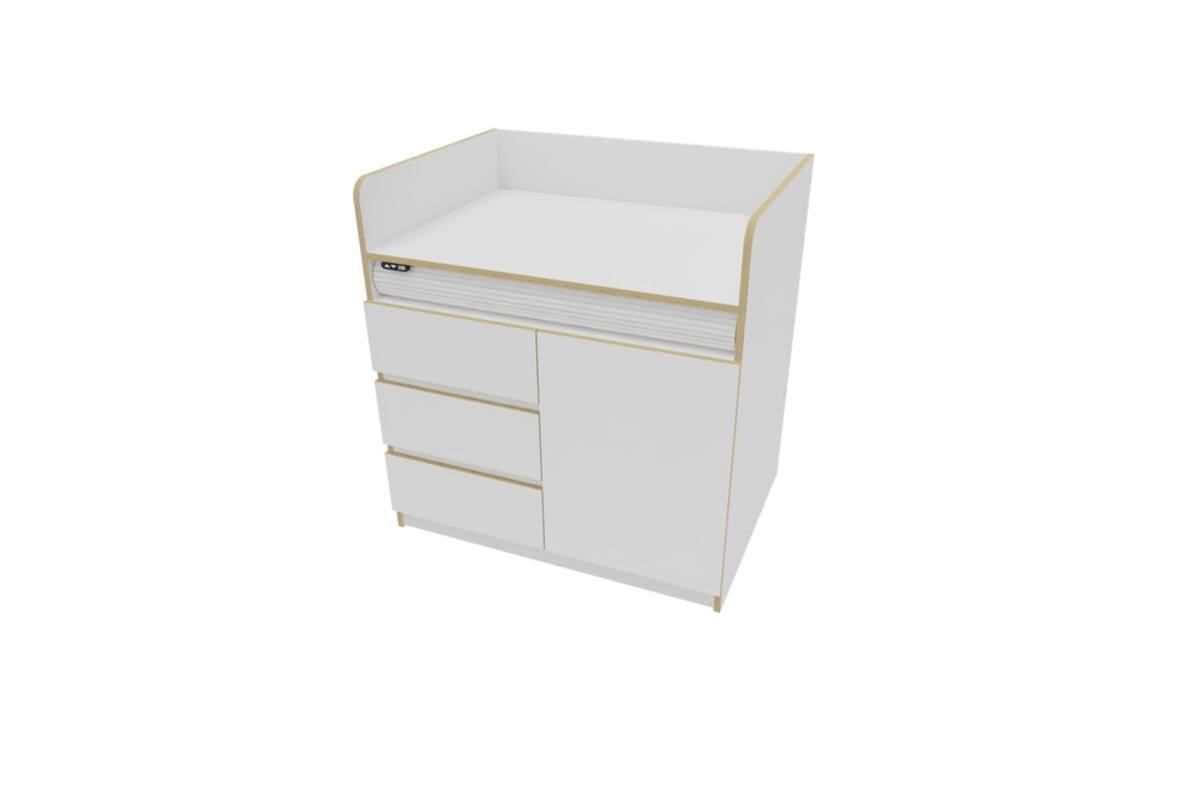 Aankleedtafel Flex+ 100 wit trap rechts