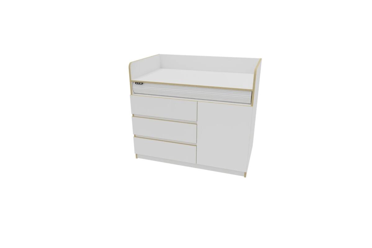 Aankleedtafel Flex+ 120 wit trap rechts