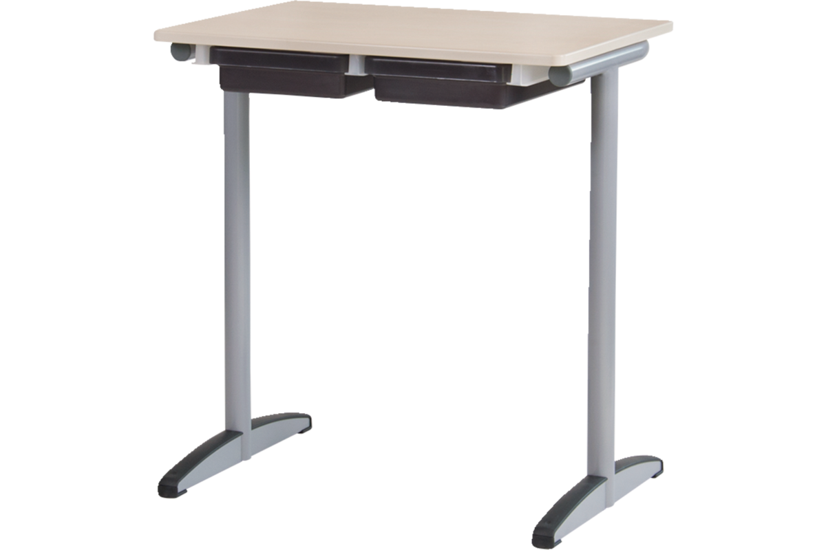 Tafel Lesca T-poot model, met 2 x kunststof levellade