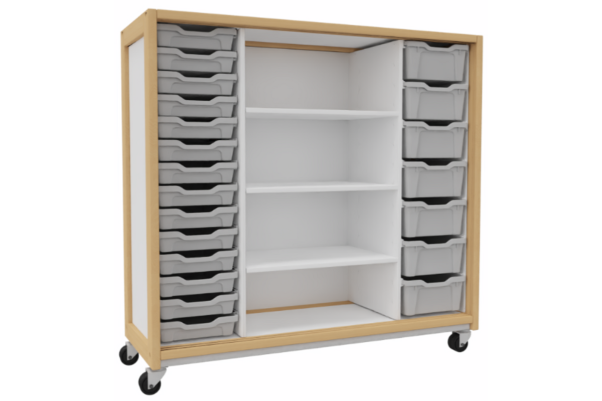 Kast 440 serie wit, 3 legplanken 14 laden van 7 cm en 7 van 15 cm