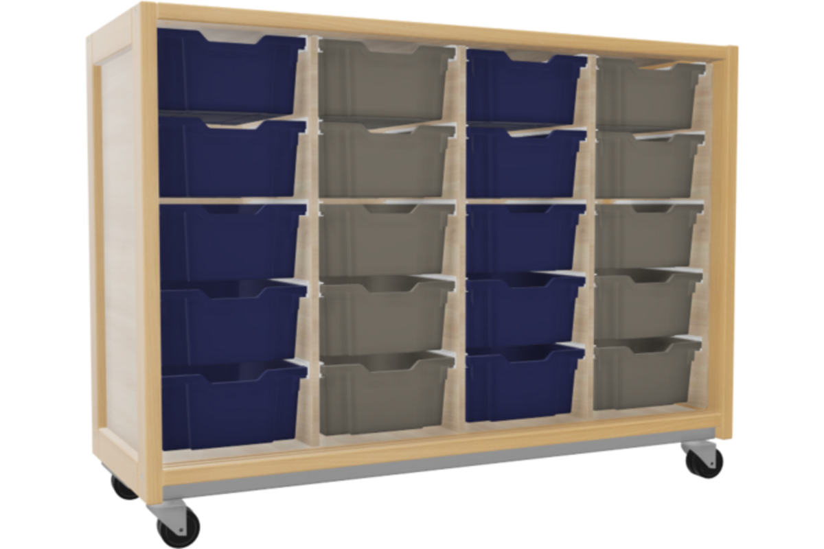 Kast 340 serie Ahorn met 20 laden van 15 cm hoog