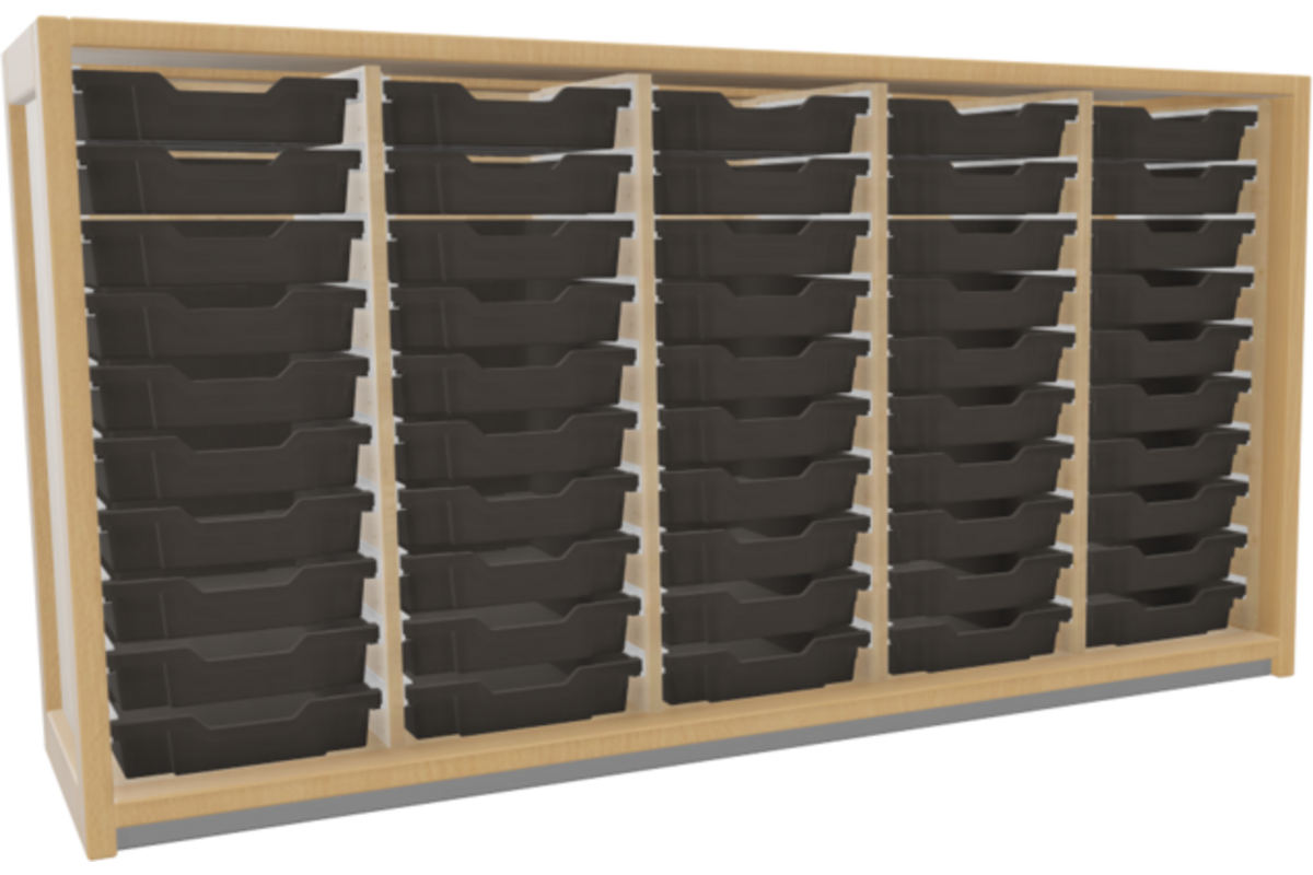 Kast 380 serie wit, 4 tussenpnl., en 50 laden 7 cm
