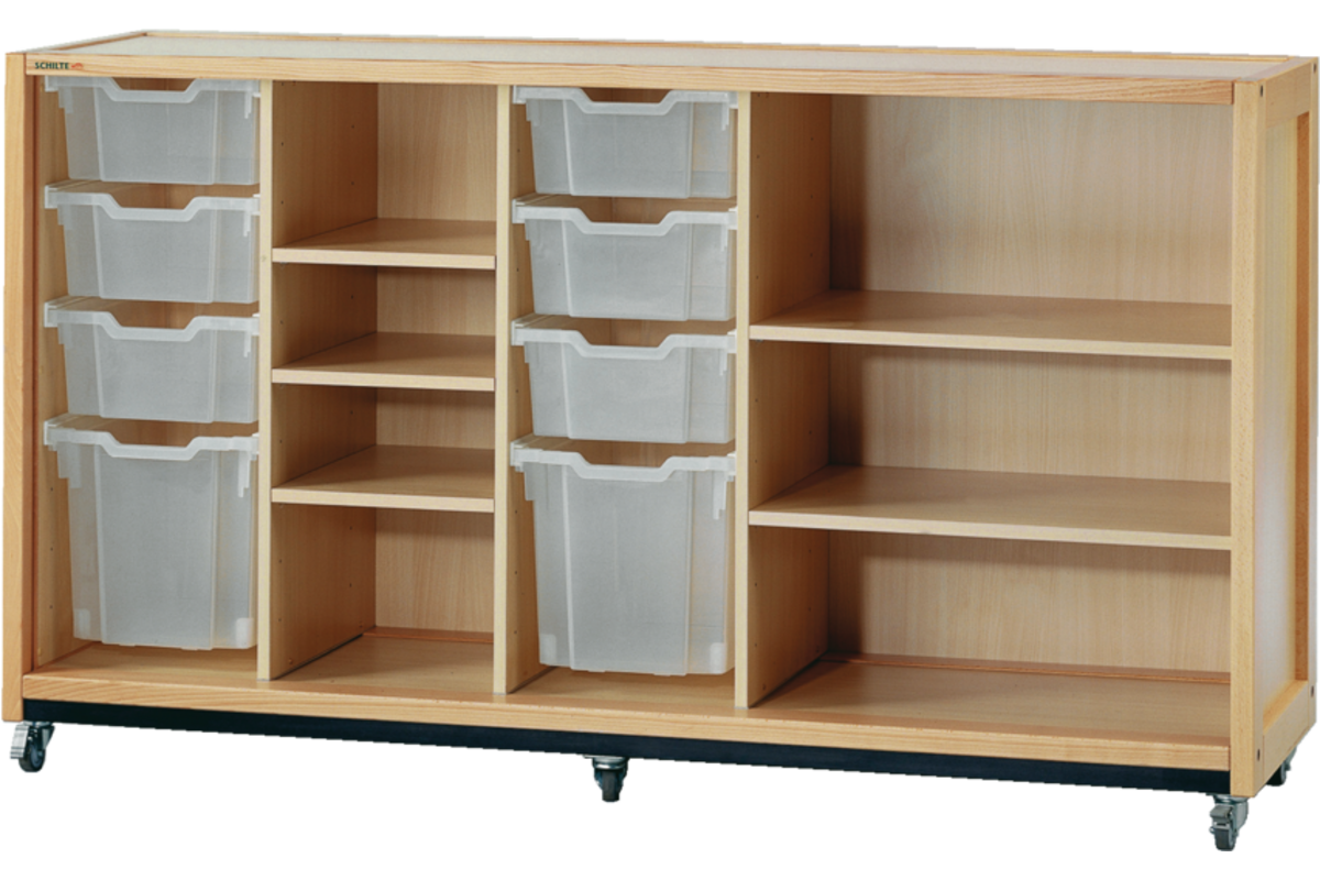 Kast 380 serie Ahorn, 3 tussen- panelen, 5 legplanken en 8 laden