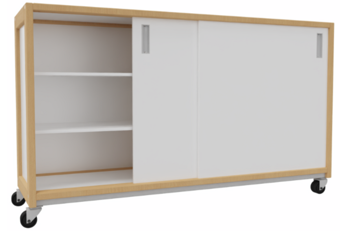 Kast 380-serie wit, 4 legplanken en deuren