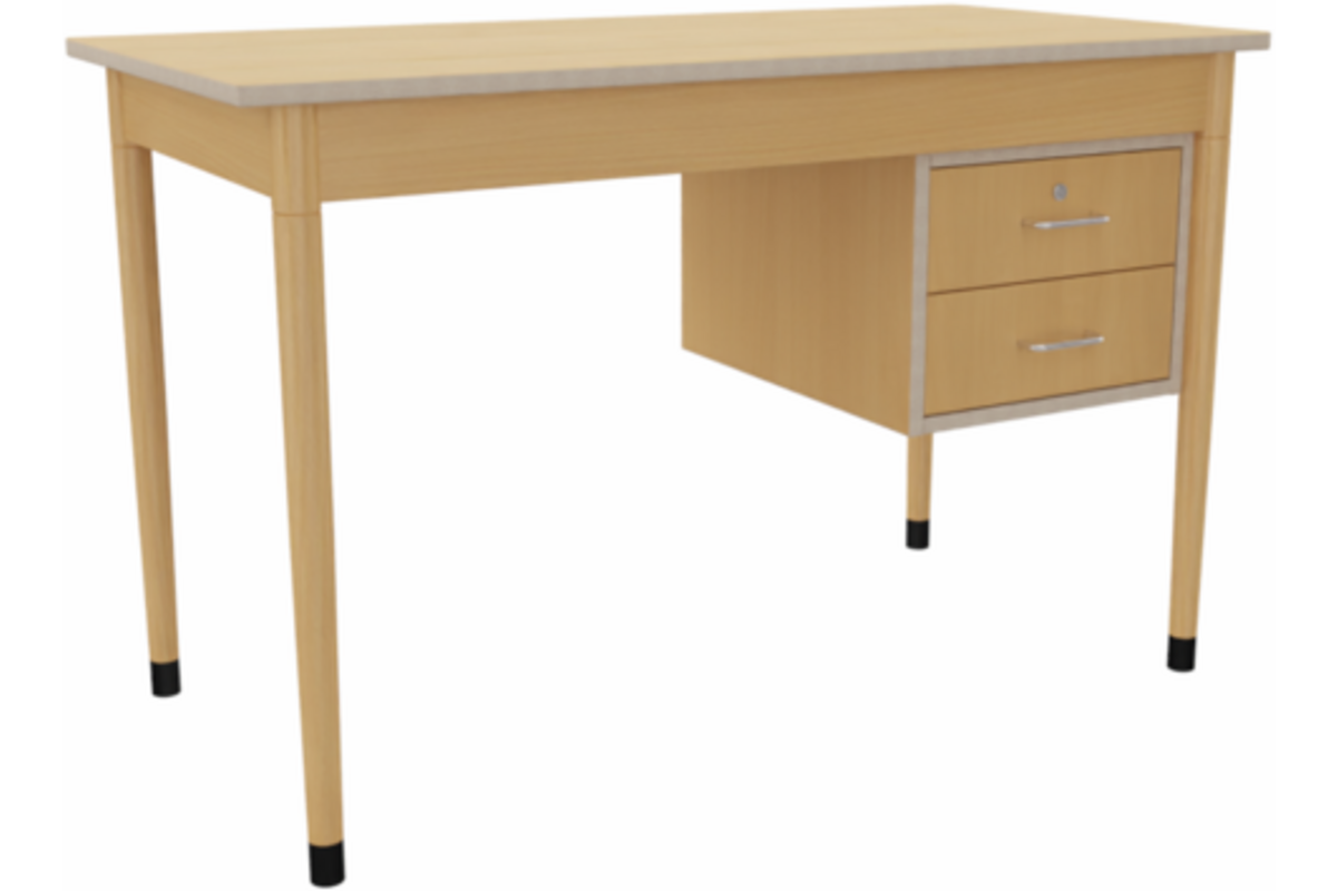 Docentenbureau 410 blad Ahorn,140 x 70 cm met ladenblok
