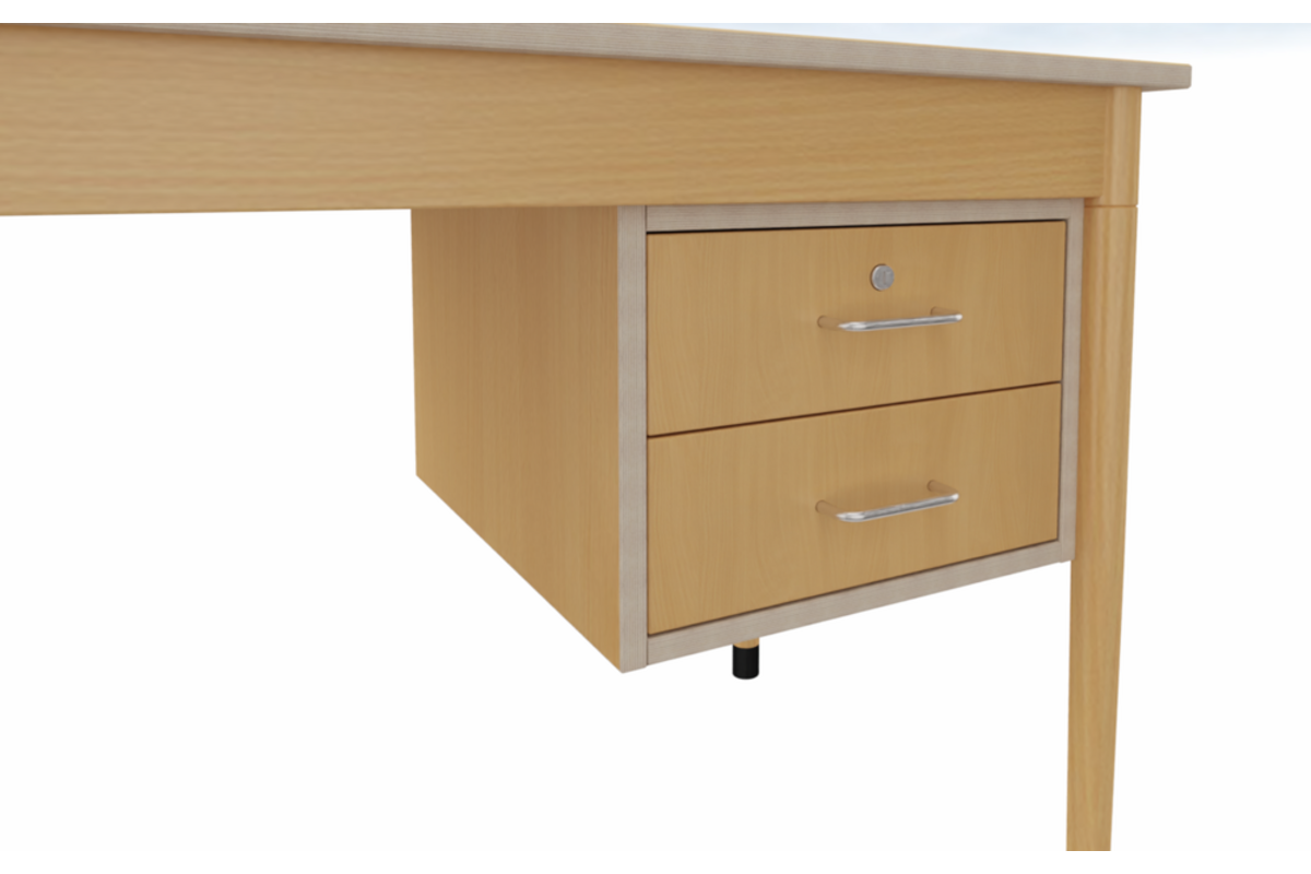 Docentenbureau 410 blad Ahorn,140 x 70 cm met ladenblok