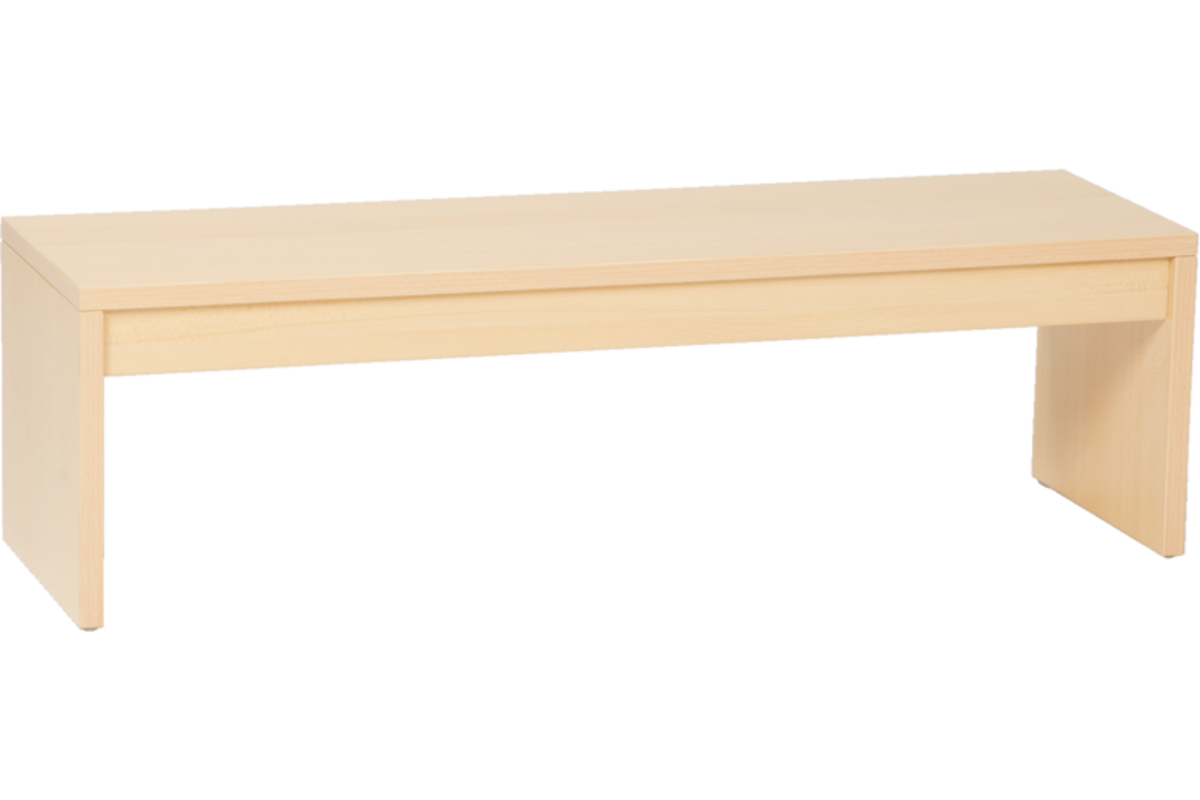 Zitbank, 120 × 36 cm, 35 cm hoog, ahorn