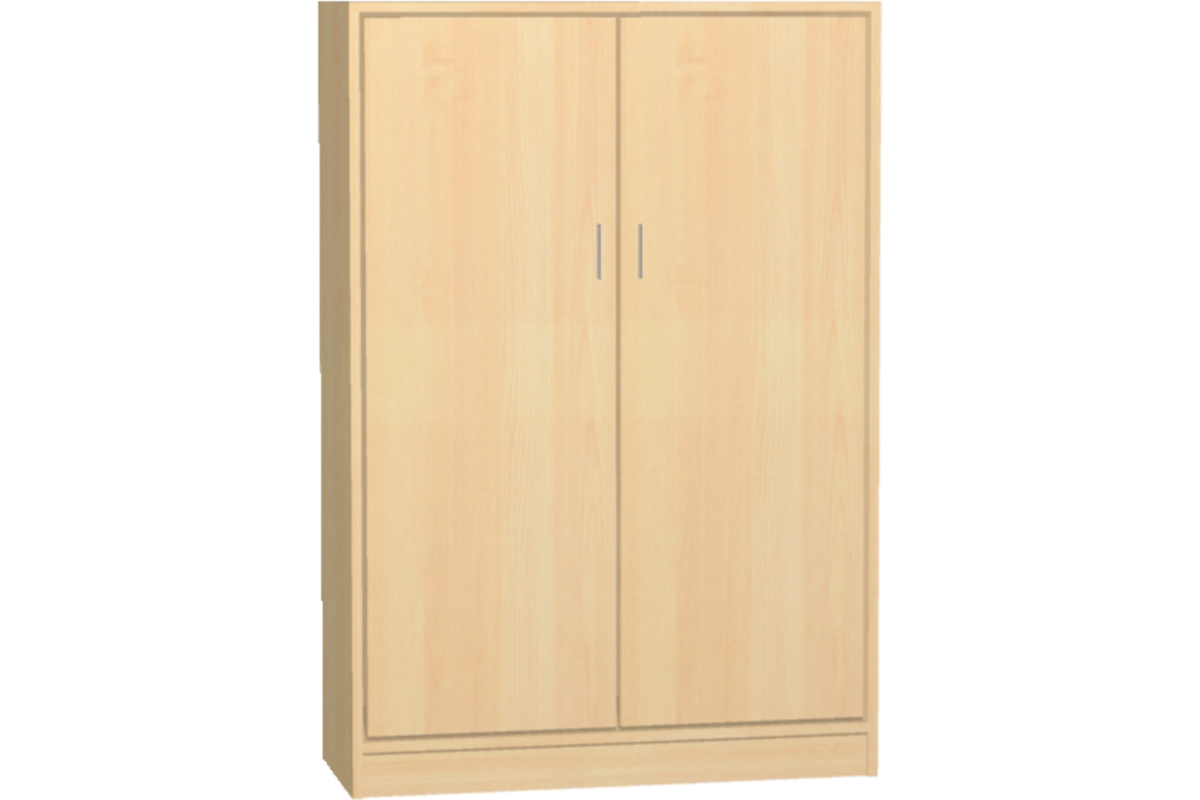 Kast dicht, beuken, 100 × 40 × 146 cm, 2 deuren, 3 legplanken