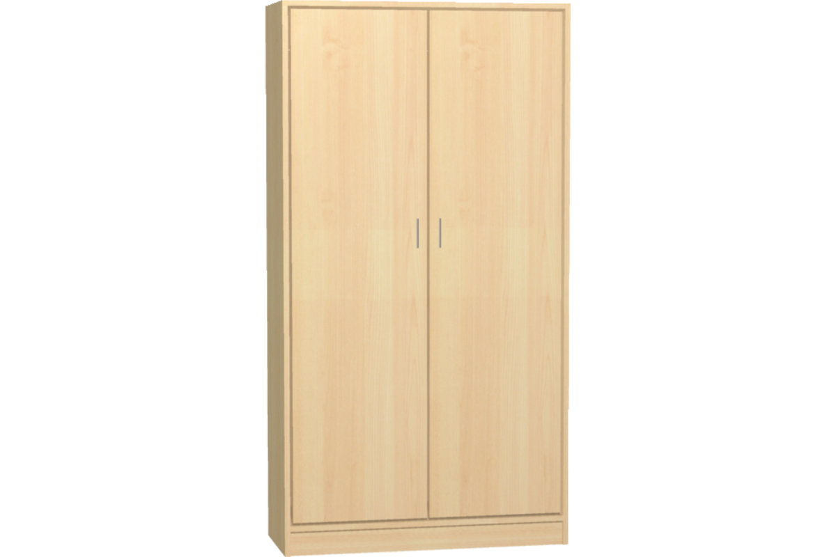 Hoge kast, beuken, 100 × 40 × 188 cm,  2 deuren, 4 legplanken