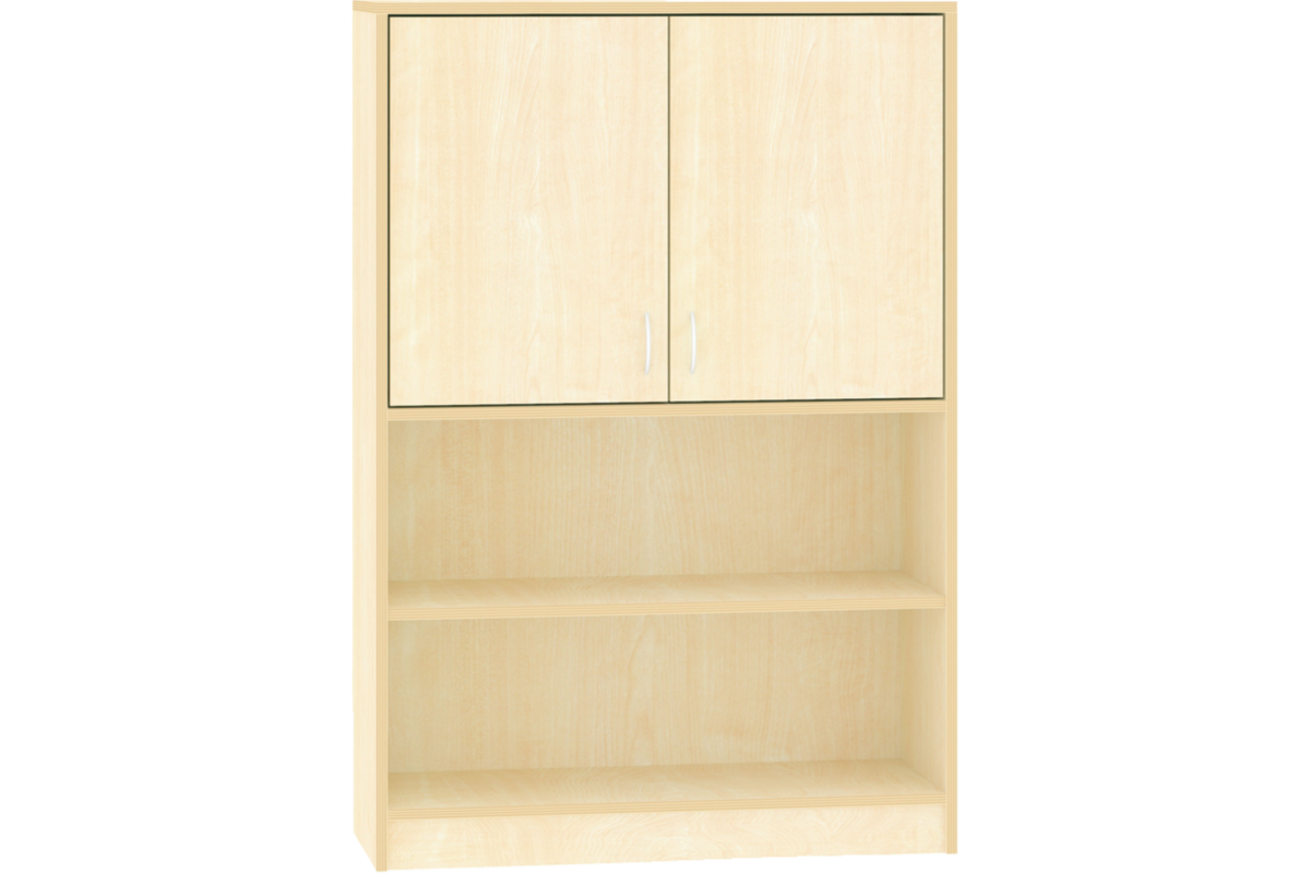 Kast half open, ahorn, 100 × 40 × 146 cm, 2 deuren boven, 2 legplanken