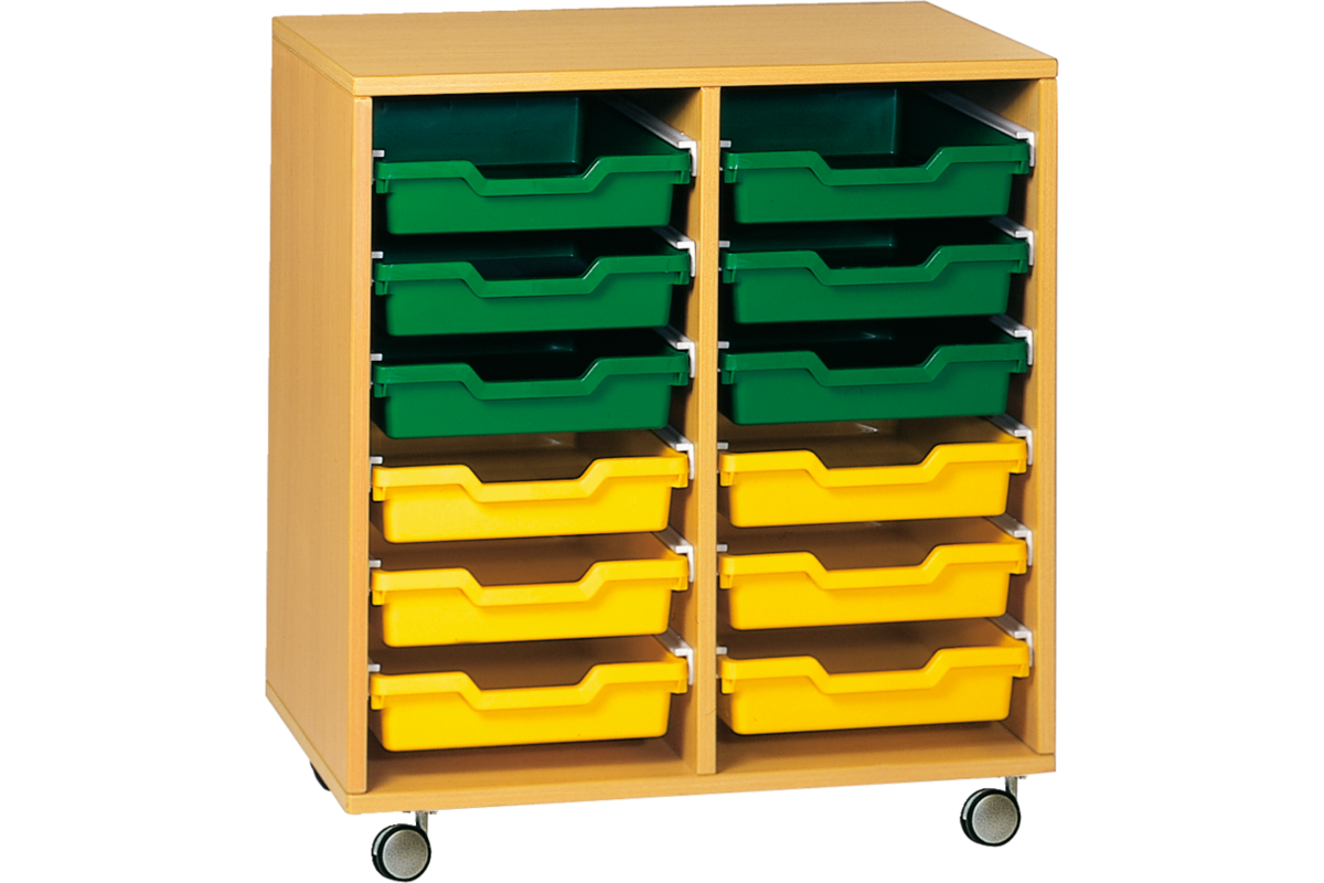 Materiaalkast Basic 71 cm breed, ahorn, zonder laden, op wielen