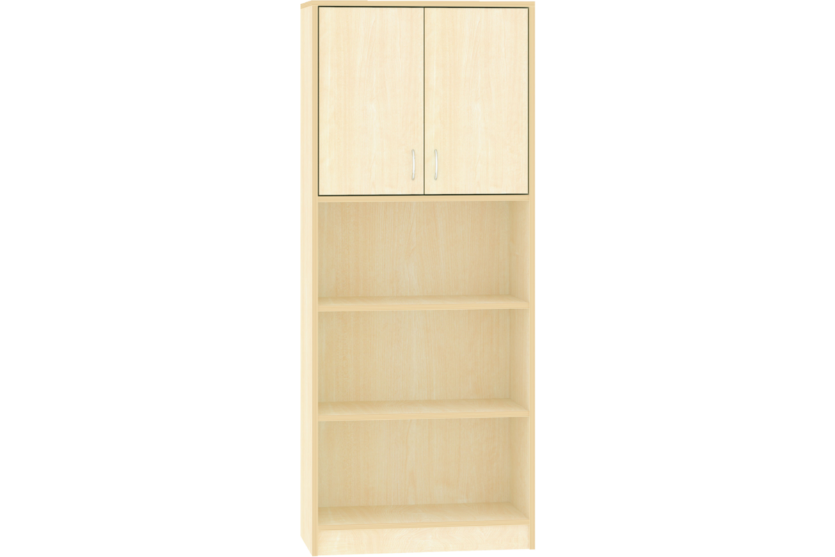 Hoge kast, ahorn, 77 × 40 × 188,5 cm, 2 deuren boven, 3 legplanken